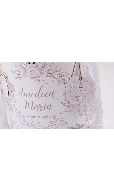 Trusou botez alb cu ingeri ideal pentru iarna Ingerul alb 12